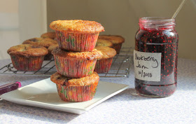 Food Lust People Love: The best Blackberry Jam Muffins are made with small batch homemade quick jam folded into a fluffy batter. But, fear not, you can make yours with whatever good quality jam you have on hand.