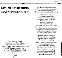 Magazine - Give Me Everything / I Love You You Big Dummy, Virgin records, c.1978