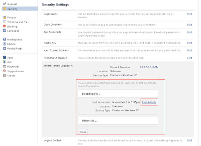 how to log out my account remotely, logout facebook account from other device.