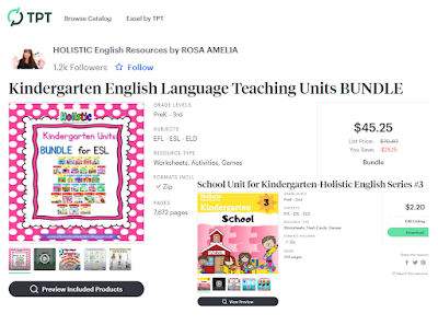 BUNDLE for teaching Kindergarten English language Learners