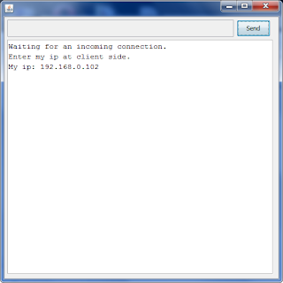 Java program source code for two way TCP/IP chatting application with GUI
