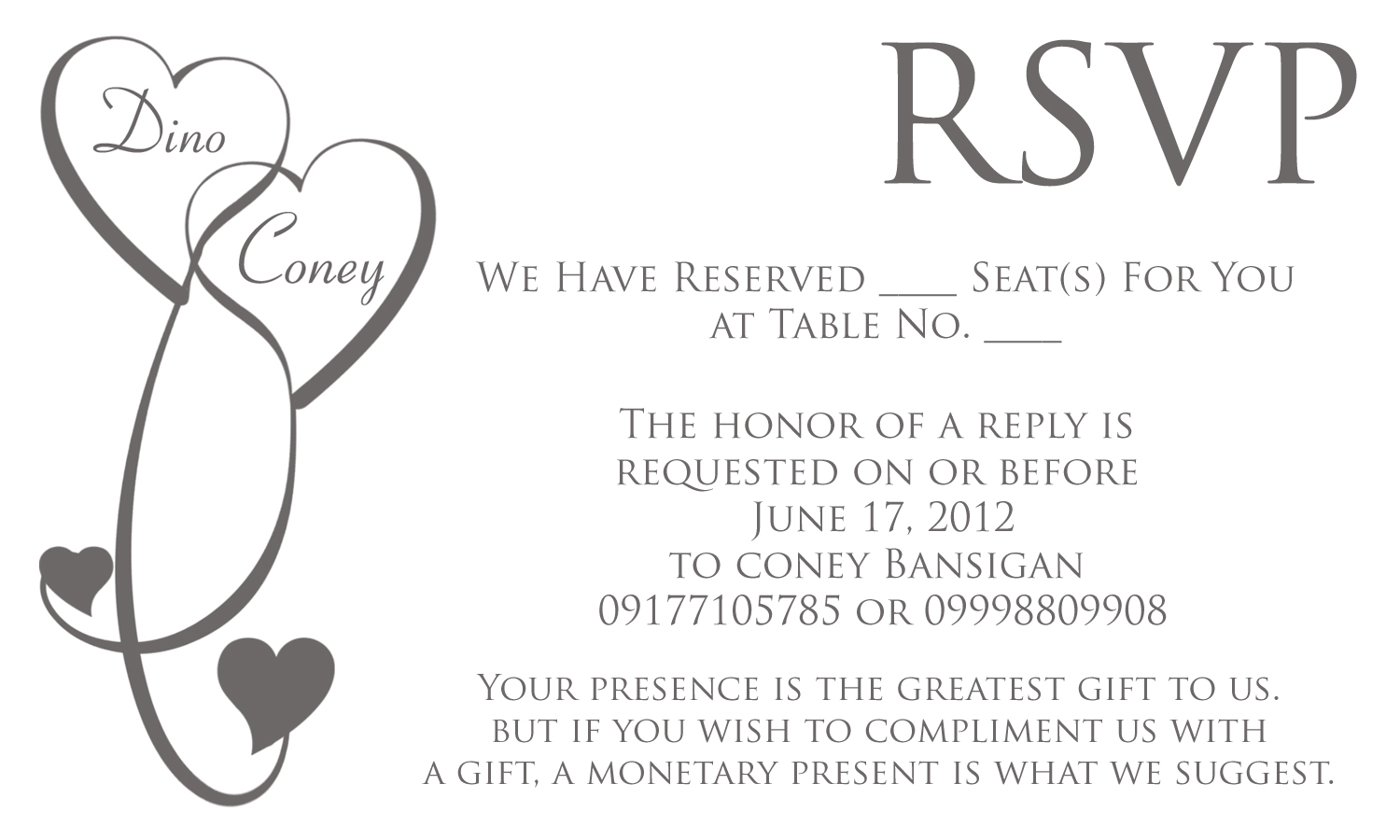 RSVP Wording