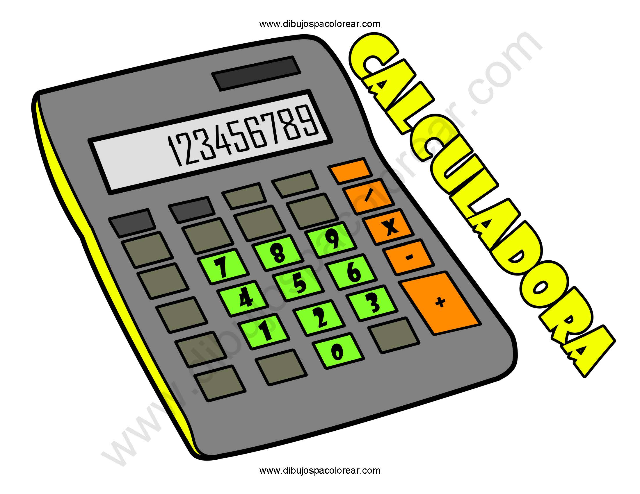 calculadora a color dibujo para colorear