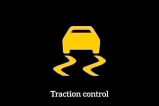 Traction control sign on dashboard