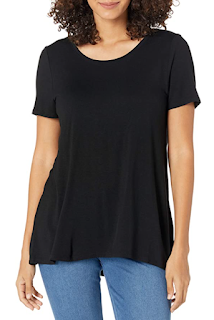 Women's Relaxed-Fit Short-Sleeve Scoopneck Swing Tee | amazon womens clothes #Shorts