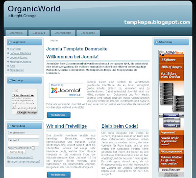 Organic World left right darkblue - шаблон для Joomla 1.5