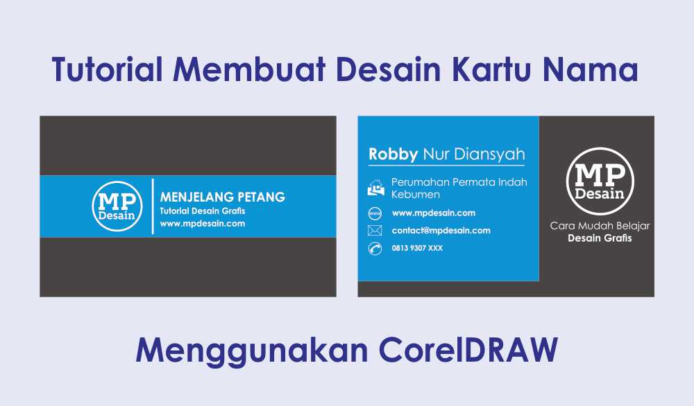  Tutorial  Membuat  Desain  Kartu  Nama  Minimalis Menggunakan 