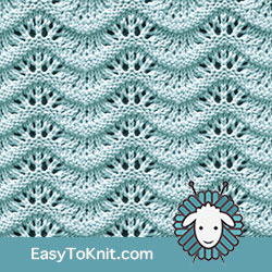 Eyelet Lace 87: Old Shale Variation | Easy to knit #knittingstitches #eyeletlace
