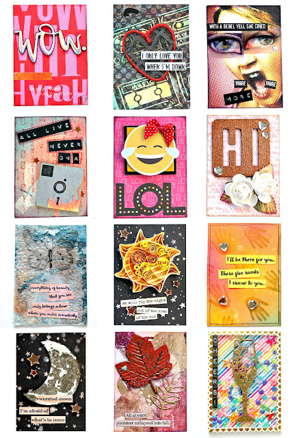 More Than Words Challenges Mini Challenge Artist Trading Card Collage for 2020 by Dana Tatar