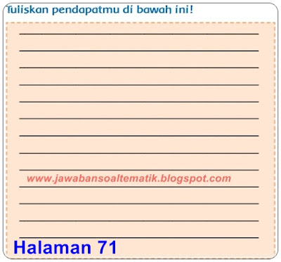 Kunci Jawaban Tema 6 Kelas 3 Halaman 71