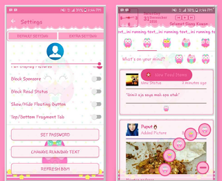 BBM Mod Pink Color Tema Owl (Burung Hantu) v3.3.1.24 Apk Tanpa Iklan for android 