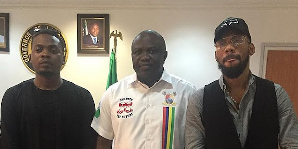 Phyno And Olamide Pose With Governor Ambode Of Lagos State (Photos)