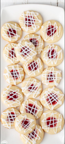 Raspberry Almond Shortbread Thumbprints