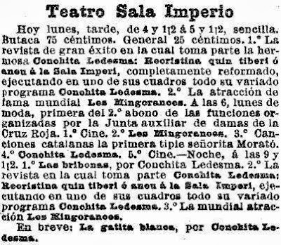 Recortes de prensa de La Vanguardia sobre la Sala Imperio, en diferentes épocas (2)