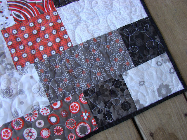 Red and black bricks quick and easy baby quilt