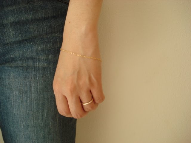 Plain Gold Bracelet. New simple 14K yellow gold filled bracelet is in my shop. It is perfect for everyday wearing. A skinny chain around your wrist is a