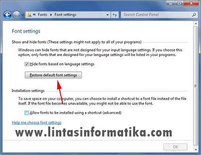Cara Mengembalikan Default Font di Windows 7 
