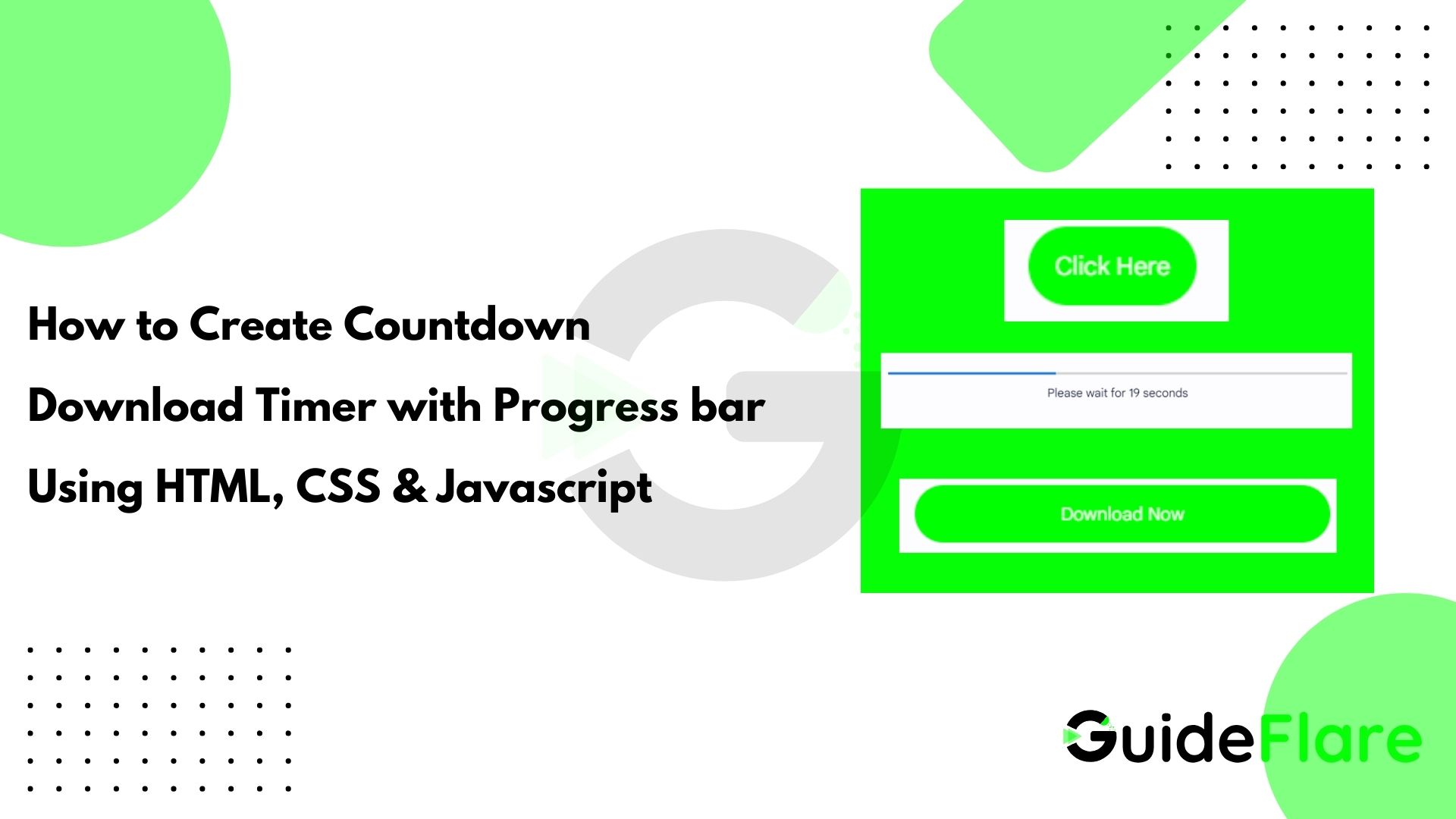 How to Create Countdown Download Timer Script with Progress bar Using ...
