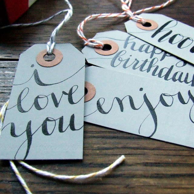 Beautifully hand lettered gift tags for all of life's moments