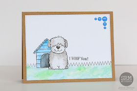 SRM Stickers Blog - I Woof You & Watercolors by Juliana - #card #janesdoodles #adogslife #stampedstitches #watercolors