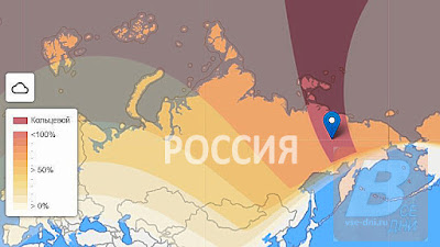 во сколько и где будет видно в России, карта