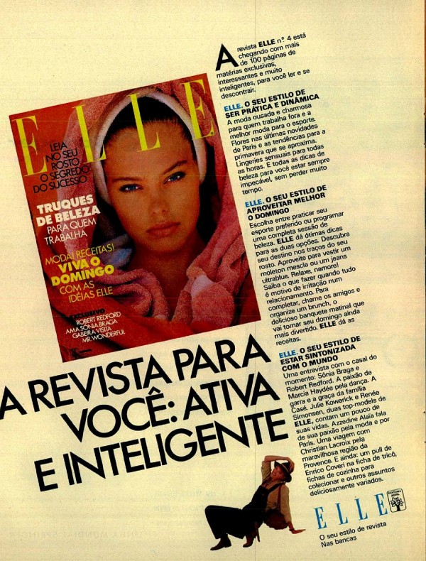 Anúncio da Editora Abril em 1988 promovendo a Revista Elle