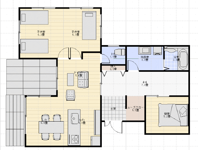 平屋間取り