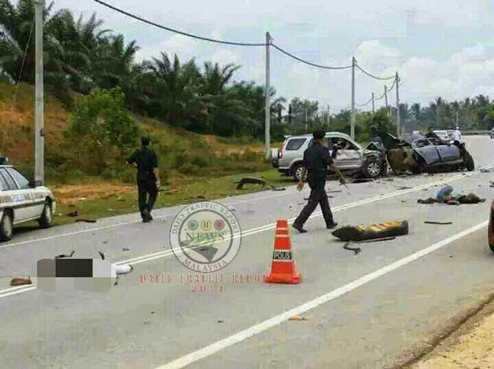 Kemalangan maut Ketengah Jaya, Proton Perdana Putus Dua, Rempuhan Kuat Honda CRV dan Proton Perdana, 7 Gambar Kemalangan di Ketengah Jaya