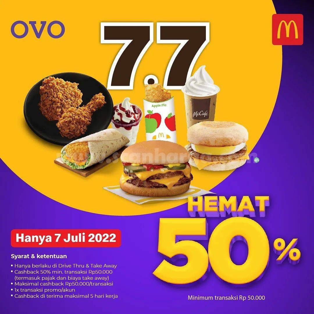 Promo McDonalds Diskon Kilat 7.7 - Hemat 50% dengan OVO