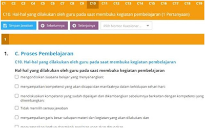 Kuisioner Proses Pembelajaran Pada Aplikasi Penjamin Mutu Pendidikan (PMP)