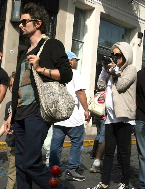 Matt Bellamy of Muse wearing beaded sunglasses by Jenny Dayco