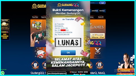 Selamat Kepada Member Setia GudangQQ WD sebesar Rp. 76.000.000.-