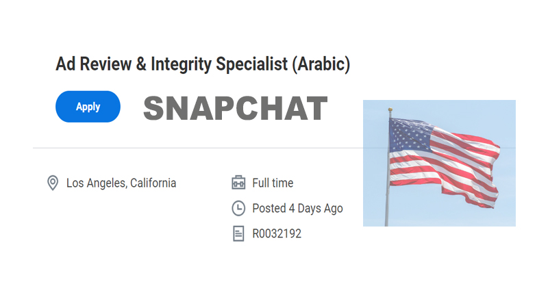 عقد عمل لمدة سنة للعرب بشركة سناب شات Snapchat بأمريكا