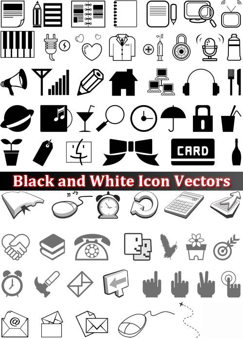 Black And White Vector Design. Black and White Icon Vectors