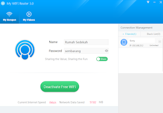 My Wifi Router Nama Hostpotnya contoh : Rumah Sedekah