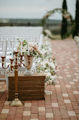 ceremony aisle decor and flowers