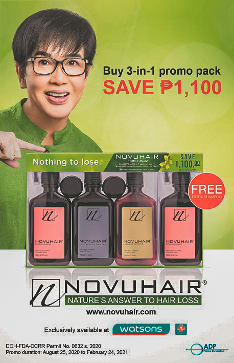 FREE EXTRA NOVUHAIR HERBAL SHAMPOO EXCLUSIVE AT WATSONS