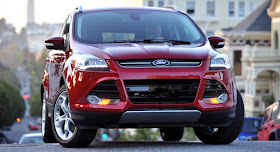 Red 2013 Ford Escape front view on hill in San Francisco