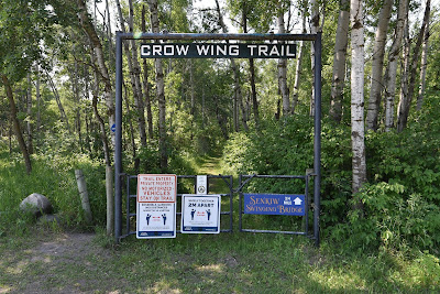 Crow Wing Trail pathway gate Manitoba.
