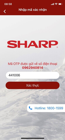 Nhập mã OTP vừa được gửi về SĐT & chọn Xác thực.