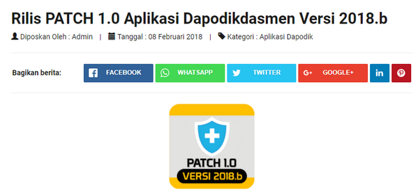PATCH 1.0 Aplikasi Dapodikdasmen Versi 2018.b - Wikipedia 