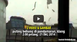 Gambar & Dua Video Puting Beliung Melanda Pandamaran, Klang !..