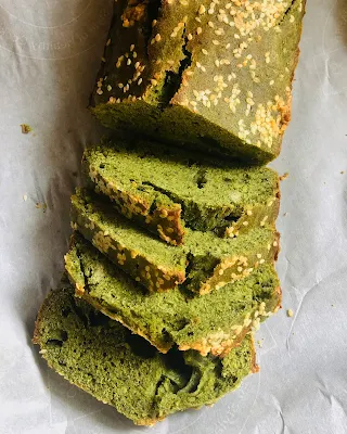Photograph of spinach soda loaf