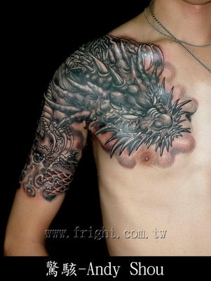 Chinese Dragon Tattoos Designs Front Back Body 