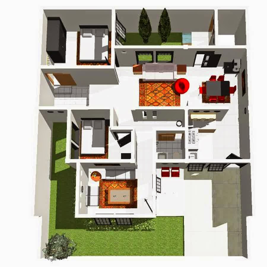 Desain Rumah Minimalis Aneka Denah Rumah Minimalis 1 Lantai Terbaik