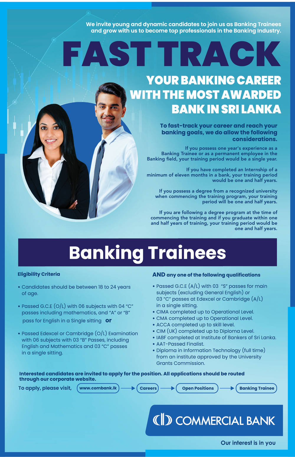 Commercial Bank Banking Trainee 2023 Fast Track
