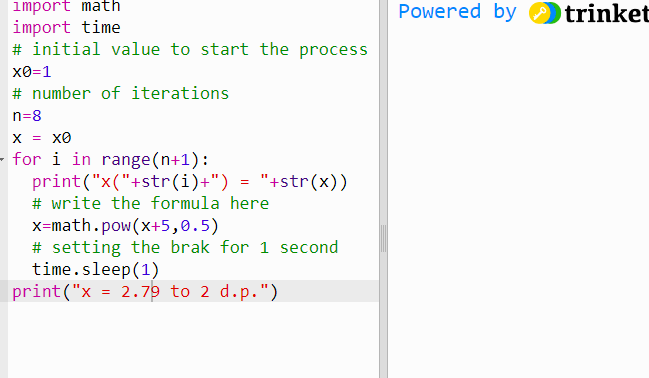 Solving equations by iteration - GCSE, IGCSE and A Level maths - using Python