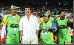 Actor Mammootty in Mumbai Heroes vs Kerala Strikers