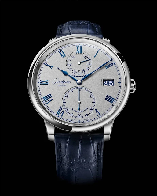 Glashütte Original Senator Chronometer silver-blue dial