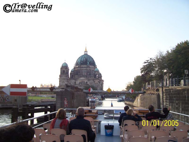 Free Trip to Spree River in Berlin, Germany by VIKAS SHARMA : Posted by VIKAS SHARMA at www.travellingcamera.com : The Spree is a river that flows through the Saxony, Brandenburg and Berlin states of Germany and in the Ústí and Labem region of the Czech Republic...It is a left bank tributary of the River Havel and is approximately 400 kilometres (250 miles) in length....Spree River flows through the city center of Berlin to join the River Havel at Spandau, a town in the western suburbs of Berlin...On its route through Berlin, the river passes Berlin Cathedral (Berliner Dom), the Reichstag and the Schloss Charlottenburg...The renowned Museum Island (Museumsinsel) with its collection of five major museums is actually an island in the Spree.The Badeschiff is a floating swimming pool moored in the Spree...Few days back I visited Germany for my official trip to Hannover.. During a weekend few of us planned to visit Berlin and we booked few seats in an excursion boat for a ride on Spree River... It costs 20 Euros for one person and I am going to share the views in free here... Have a look...The Supreme Parish and Collegiate Church in Berlin....We spent some time on shores of Spree river before getting the cruise ride in the river to explore Hannover... I loved the architecture of the city and there were many educational institutions & universities around...Another ship in Spree rivers... as we started journey through spree river, we saw different cruises on the way and all were different... but someone told me that the one we are in was among the popular once in Hannover... We were happy to hear that... but I don't remember what was the specialty because we were distracted with fun-filled travel in Spree....Here is another view of Catholic church in Berlin...Its sunset and colors around us started changing.. some of the building were looking amazing with sunset colors...All the colors in some directions started fading out with Sunset.. more towards black and white OR Sepia...Many of the visitors want to wait here for perfect sunset colors but you know its not possible...The building in the background has clear shades on sunset..Now its time to pack the camera in the bag, because its getting dark and hard to capture places around without tripod...Berlin's Museum Island is home to five world-class museums and the Berlin Cathedral; this unique ensemble of museums and traditional buildings on the small island in the river Spree is a UNESCO World Heritage site....The Spree supplies most of Berlin's drinking water and other needs. A large part of the river's water is pumped up out of the coal mines around Cottbus, replacing the ground water which itself has been reduced by constant use over the centuries...There were many beautiful buildings around the path we were following in Spree river... we had a gentleman sitting behind us who was regularly telling us about these buildings but now I realize that I should have noted down that information in my diary... in that way I would have more to share here... But never mind, its about PHOTO JOURNEY... :)Lunch is available onboard for approximately EUR10.50 per person but travel agent needs to be informed in time... Spree Cruises पास थ्रौघ famous sights as Potsdamer Platz, the Reichstag, Museum Island, Berlin Cathedral and much more...Lunch is available onboard for approximately EUR10.50 per person but travel agent needs to be informed in time...Taking a cruise on the Spree River was a very good opportunity to have a good introduction to Berlin's famous sights and varied architecture...Best way to see a different sides to Berlin and escape the summer heat is to have a Spree Ride in Evening Excursion...
Bode Museum at the tip of museum Island in the Spree... Tourists to Berlin can enjoy a cruise along the Spree River. The ferry boats stop at various destinations for passengers to board or disembark...The circular tour lasts three hours and begins at the Charlottenburg Palace Bridge (Charlottenburger Schlossbrücke) along the Landwehrkanal through Kreuzberg and then back to the Spree in the district of Friedrichshain, returning to Charlottenburg via Old Berlin (Alt-Berlin) in the Mitte district...In Berlin, the Spree River forms part of a dense network of navigable waterways and many of which are artificial....which provide a wide choice of routes...  Tour boats tour the central section of the Spree and its adjoining waterways on a frequent basis....